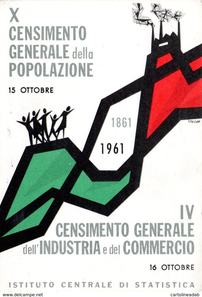 [DC7862] CPA - CENSIMENTO GENERALE DELLA POPOLAZIONE 1861/1961 - ISTITUTO CENTRALE DI STATISTICA - NV - Old Postcard - Eventi