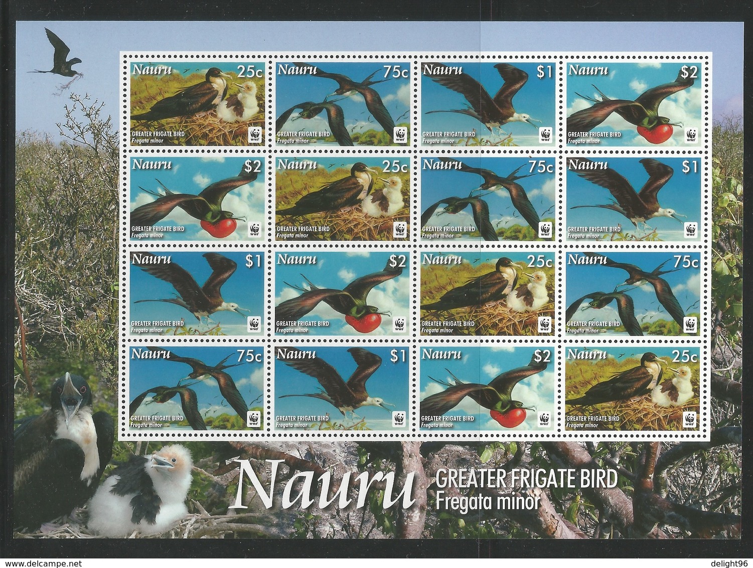 2008 Nauru WWF Greater Frigatebird Sheetlet (** / MNH / UMM) - Ongebruikt