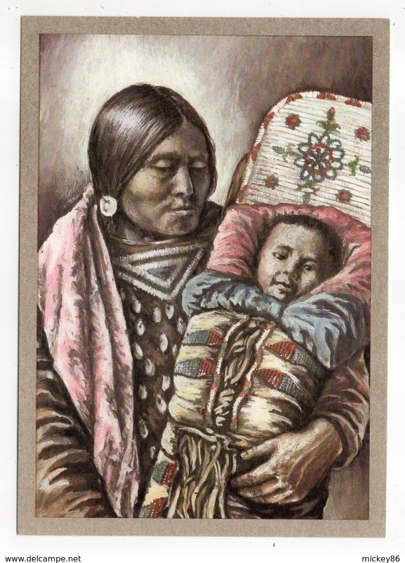 Thème  Indiens --CROW-INDIANERIN Mit  Kind --- Illustrateur Et Texte  K-D  KUBAT - Indiani Dell'America Del Nord