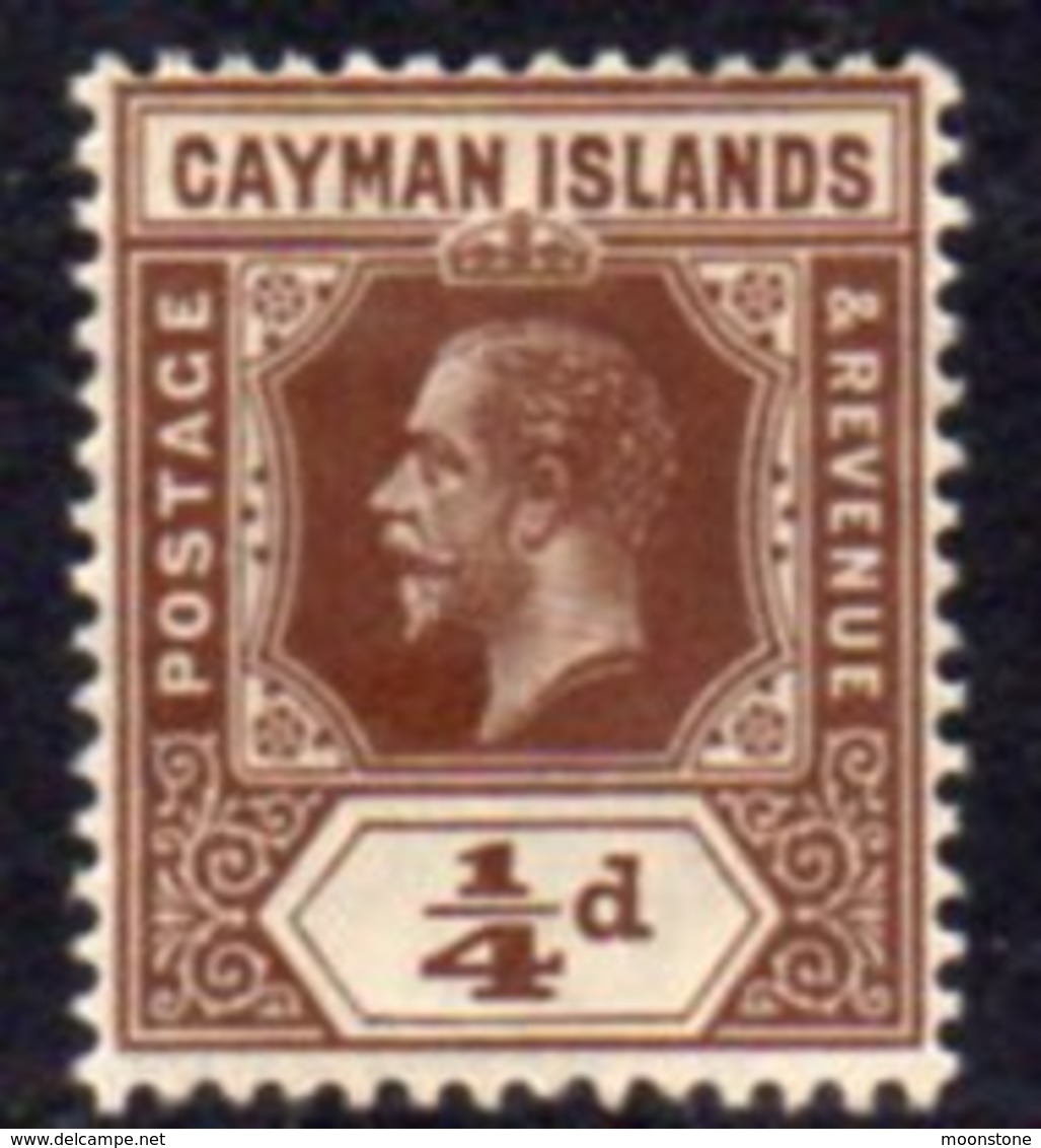 Cayman Islands GV 1912-20 ¼d Brown, Wmk. Multiple Crown CA, Hinged Mint, SG 40 - Cayman Islands