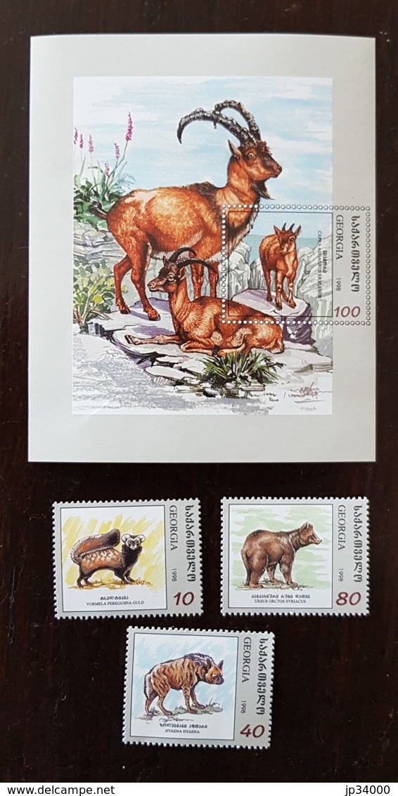 GEORGIE, Mammiferes, Hyene, Ours, Cervidés Yvert 225/27+ BF 18 **. (MNH) - Autres & Non Classés