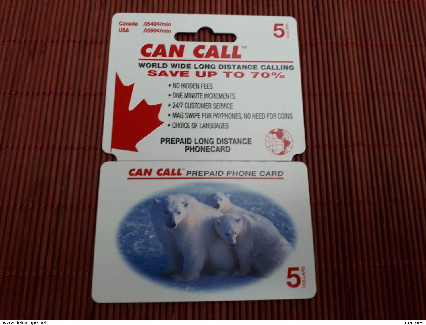 Prepaidcard Can Call Bear Used Rare 2 Scans - Autres & Non Classés