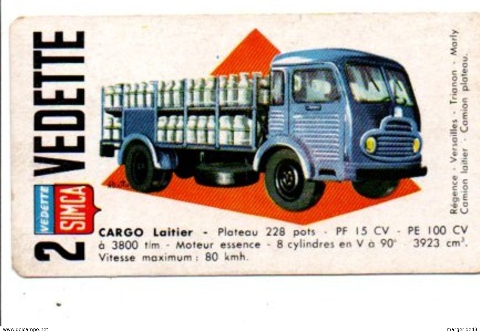 CHROMOS VOITURES SIMCA VEDETTE - CARGO LAITIER - Other & Unclassified