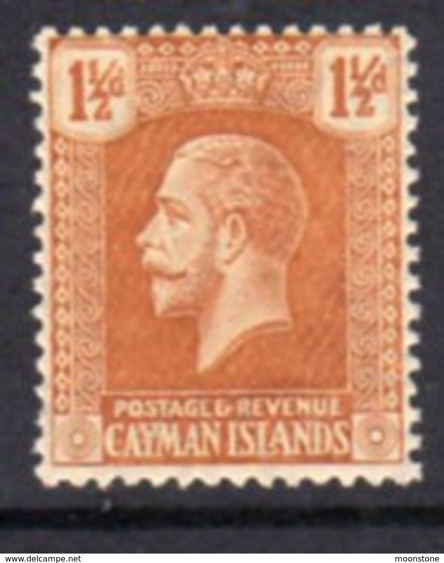 Cayman Islands GV 1921-6 1½d Orange-brown, Wmk. Multiple Script CA, Hinged Mint, SG 72 - Cayman Islands