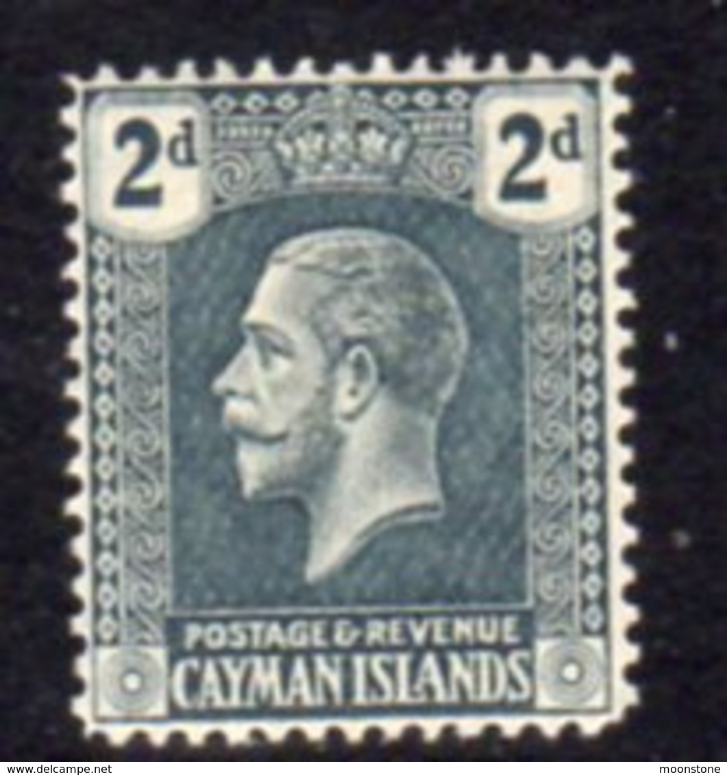 Cayman Islands GV 1921-6 2d Slate-grey, Wmk. Multiple Script CA, Hinged Mint, SG 73 - Cayman Islands