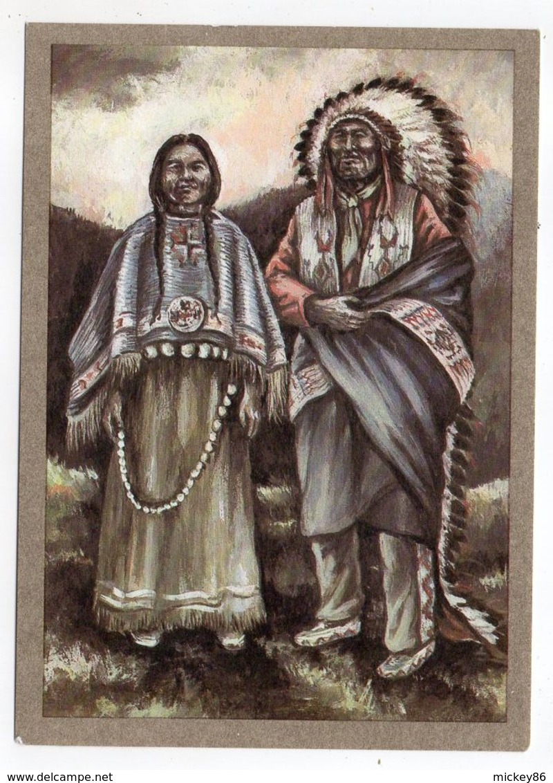 Thème  Indiens -- INDIANISCHES PAAR   --- Illustrateur Et Texte  K-D  KUBAT - Indiens D'Amérique Du Nord
