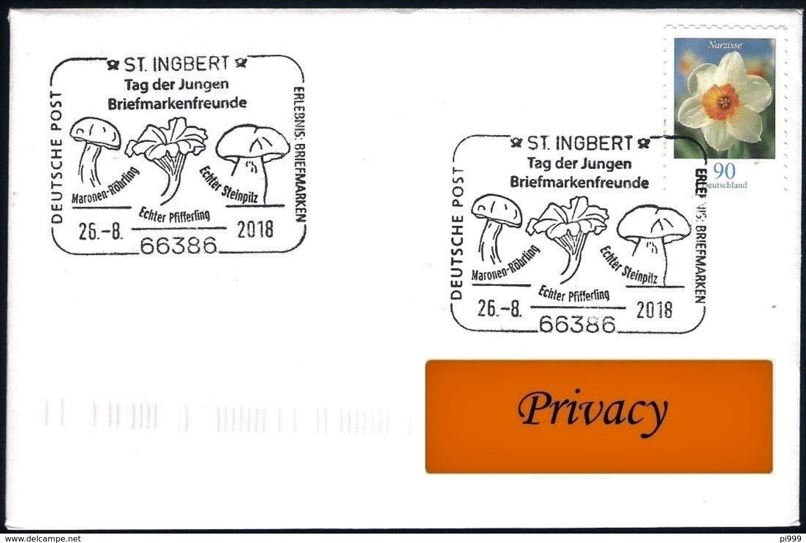 Germania Germany (2018) Special Postmark: Funghi Mushrooms Champignons Pilze [on Mailed Cover] - Mushrooms