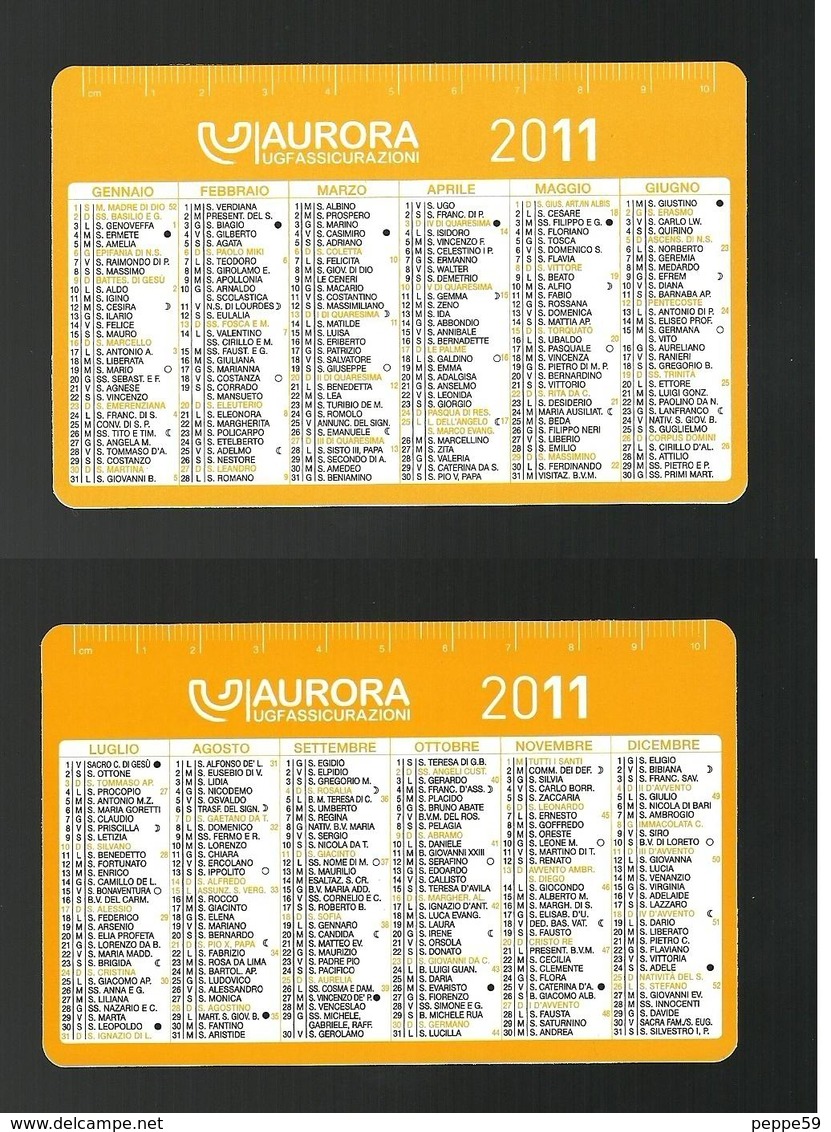 Calendarietto Pubblicitario 2011 - Aurora Assicurazioni - Formato Piccolo : 2001-...