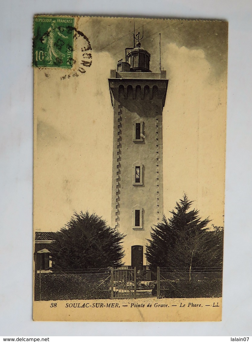 C.P.A. : 33 SOULAC SUR MER : Pointe De Grave, Le Phare, Timbre En 1911 - Soulac-sur-Mer