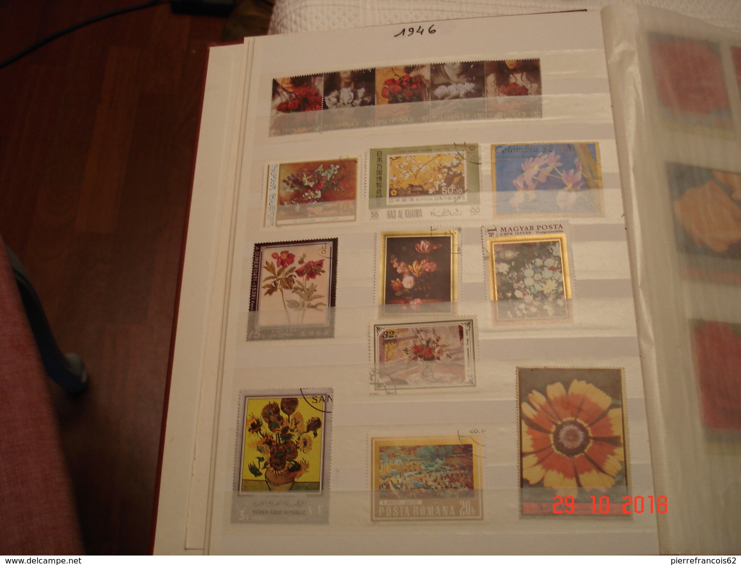 ALBUM CONTENANT BELLE COLLECTION DE TIMBRES SUR LES FLEURS DANS LE MONDE - Colecciones (en álbumes)