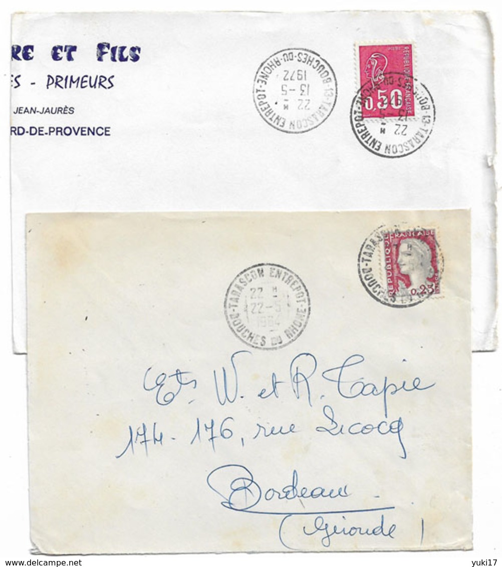 ENTREPOT TARASCON BOUCHES DU RHONE 1964 1972 A8 A9 - Railway Post