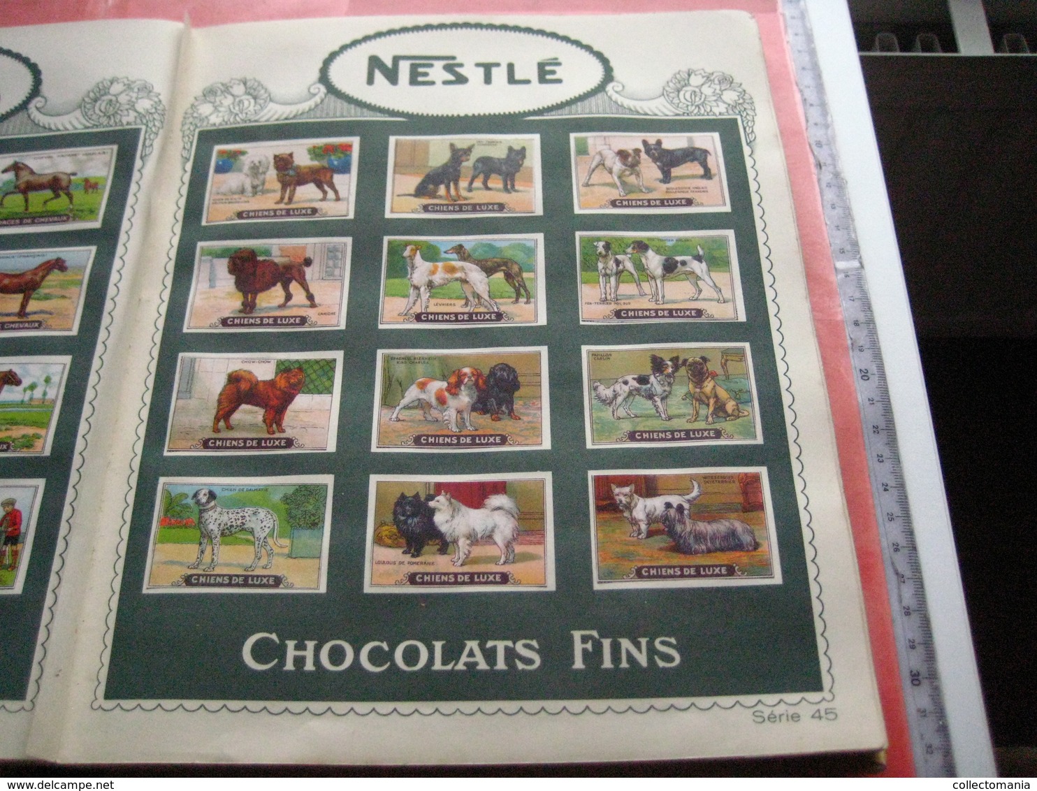 full set 1440 cards, complete sets of 12 excellent chromos, original album - NESTLE butterflies, dogs, horses VG c1926