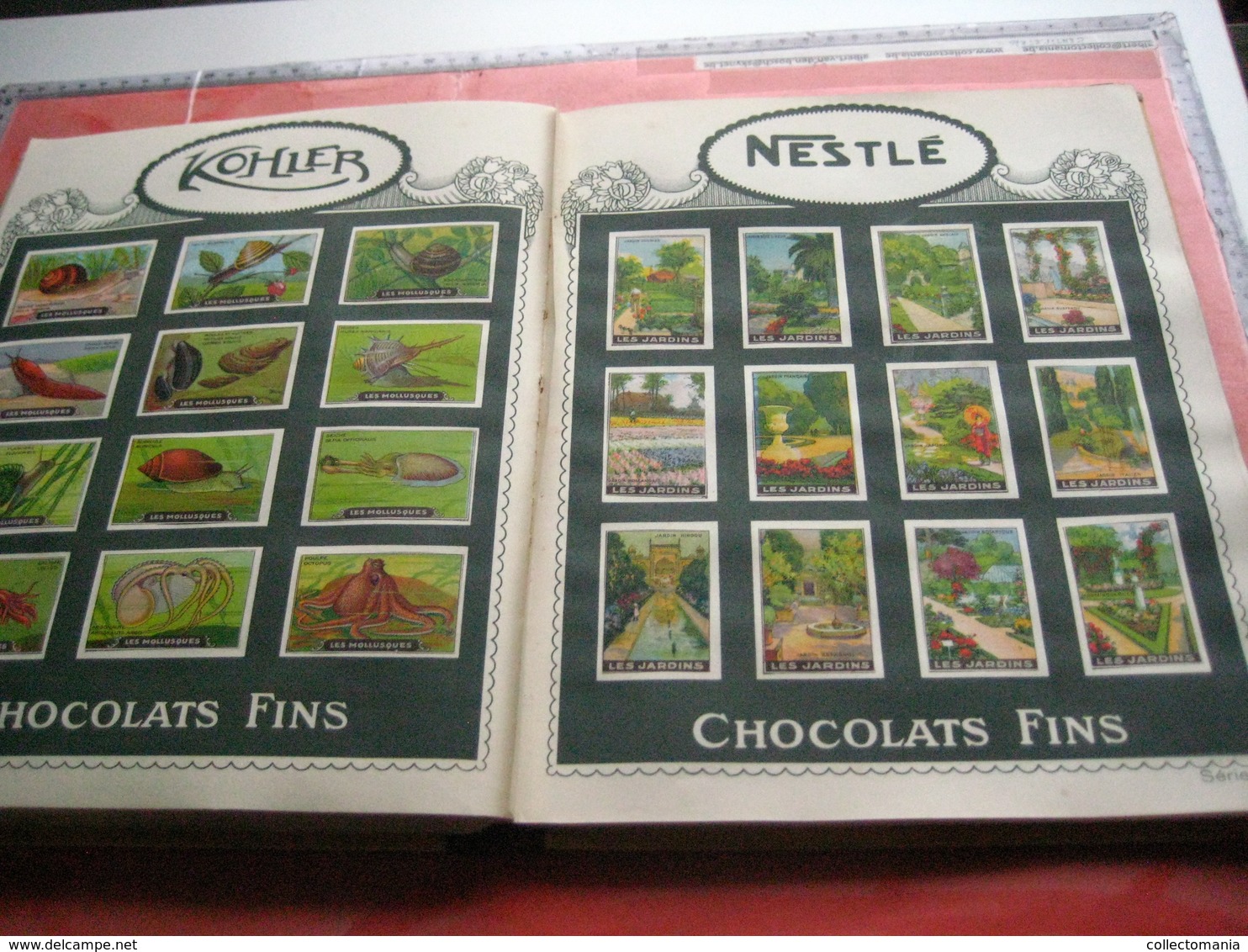 full set 1440 cards, complete sets of 12 excellent chromos, original album - NESTLE butterflies, dogs, horses VG c1926