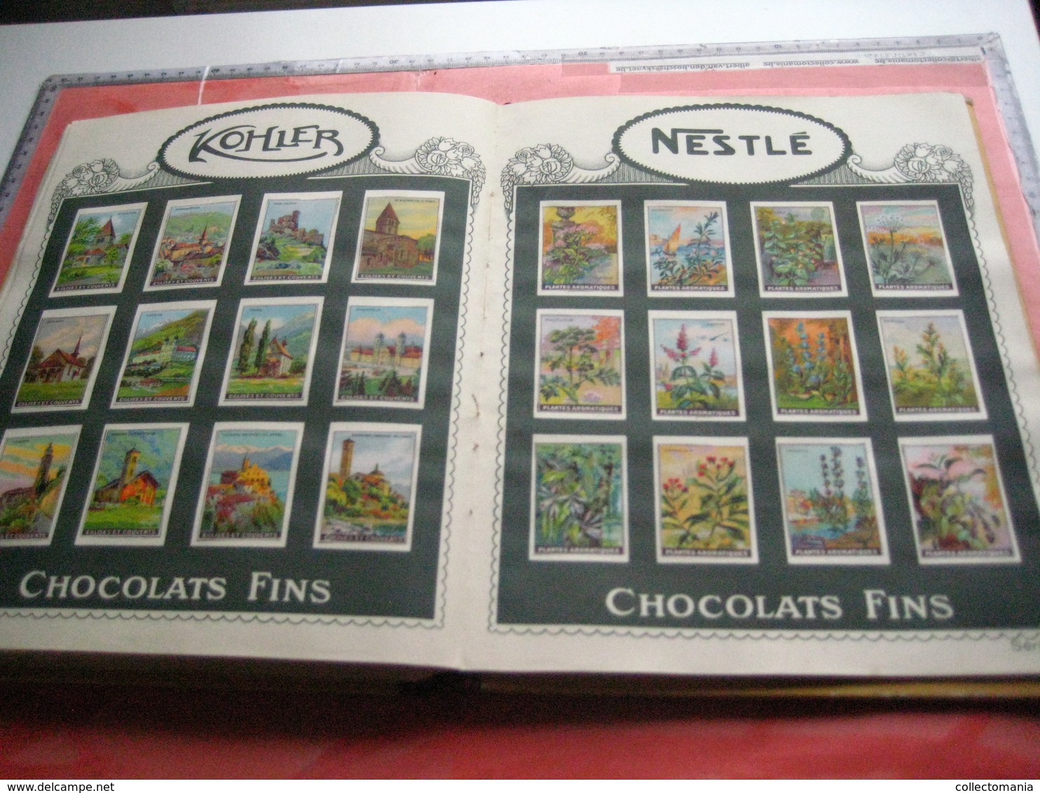 full set 1440 cards, complete sets of 12 excellent chromos, original album - NESTLE butterflies, dogs, horses VG c1926