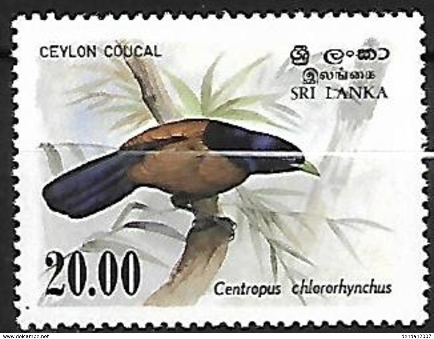 Sri Lanka 1983 - MNH - Green-billed Coucal (Centropus Chlororhynchos - Cuckoos & Turacos