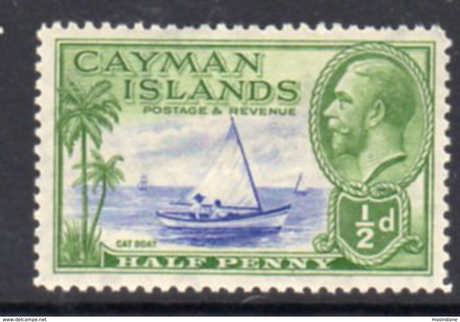 Cayman Islands GV 1935 ½d Value, Cat Boat, Hinged Mint, SG 97 - Cayman Islands