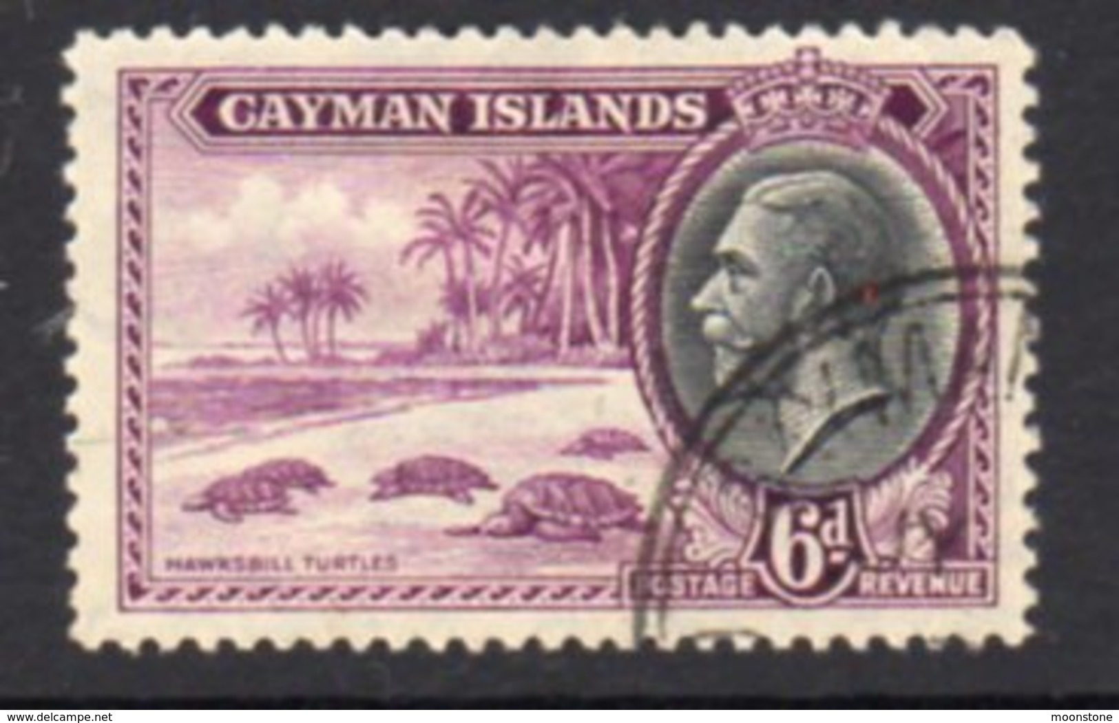 Cayman Islands GV 1935 6d Value, Hawksbill Turtles, Used, SG 103 - Cayman Islands