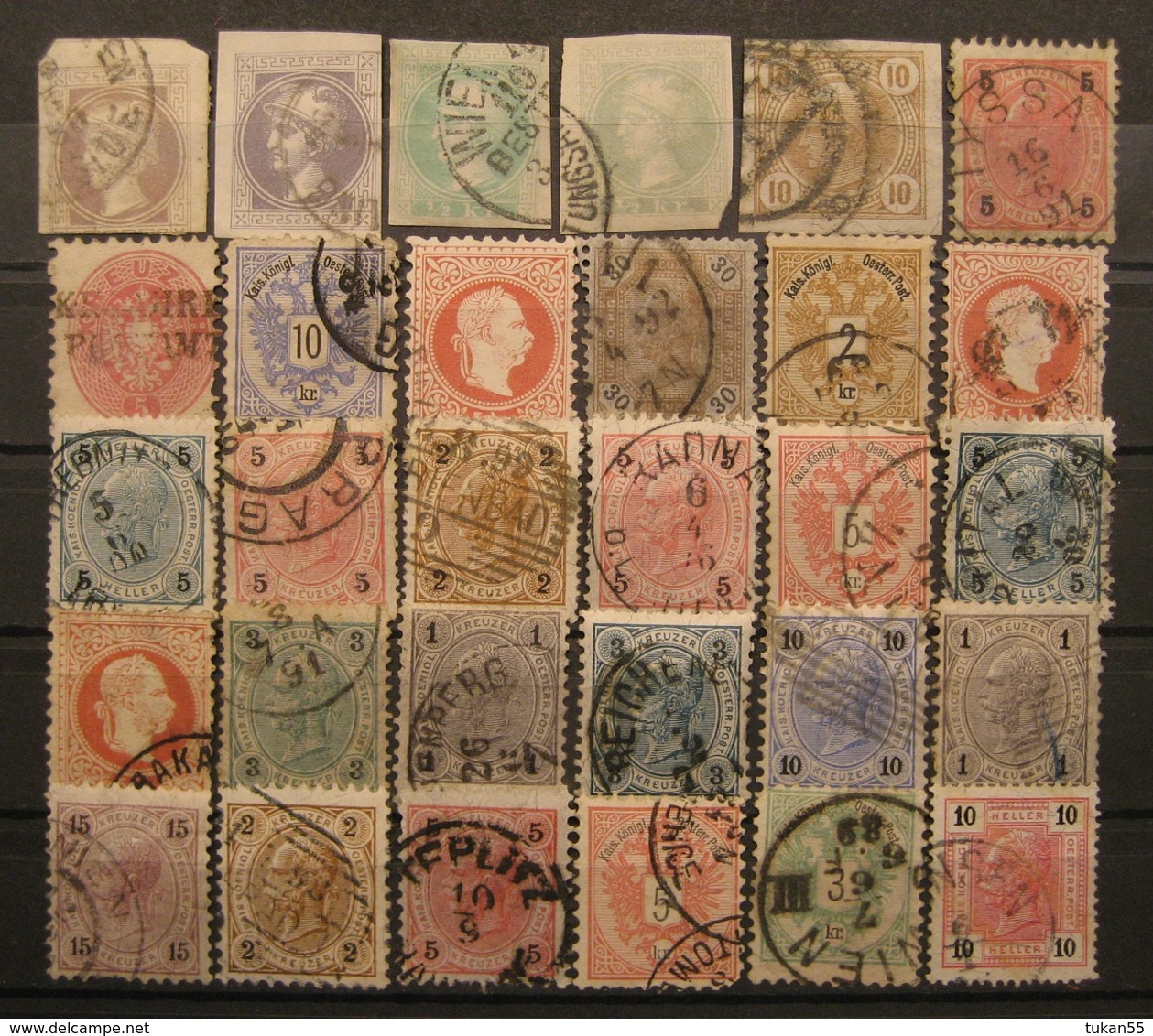 Österreich Lot Merkur & Kreuzer 1863 - 1880 Gestempelt    (I130) - Usados