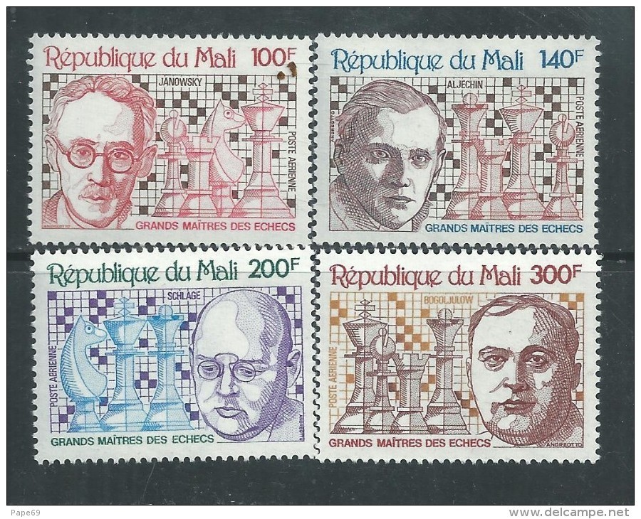 MALI  P. A.  N° 366 / 69 XX Grands Maîtres Du Jeu D'echec , Les 4 Valeurs Sans Charnière, TB - Mali (1959-...)