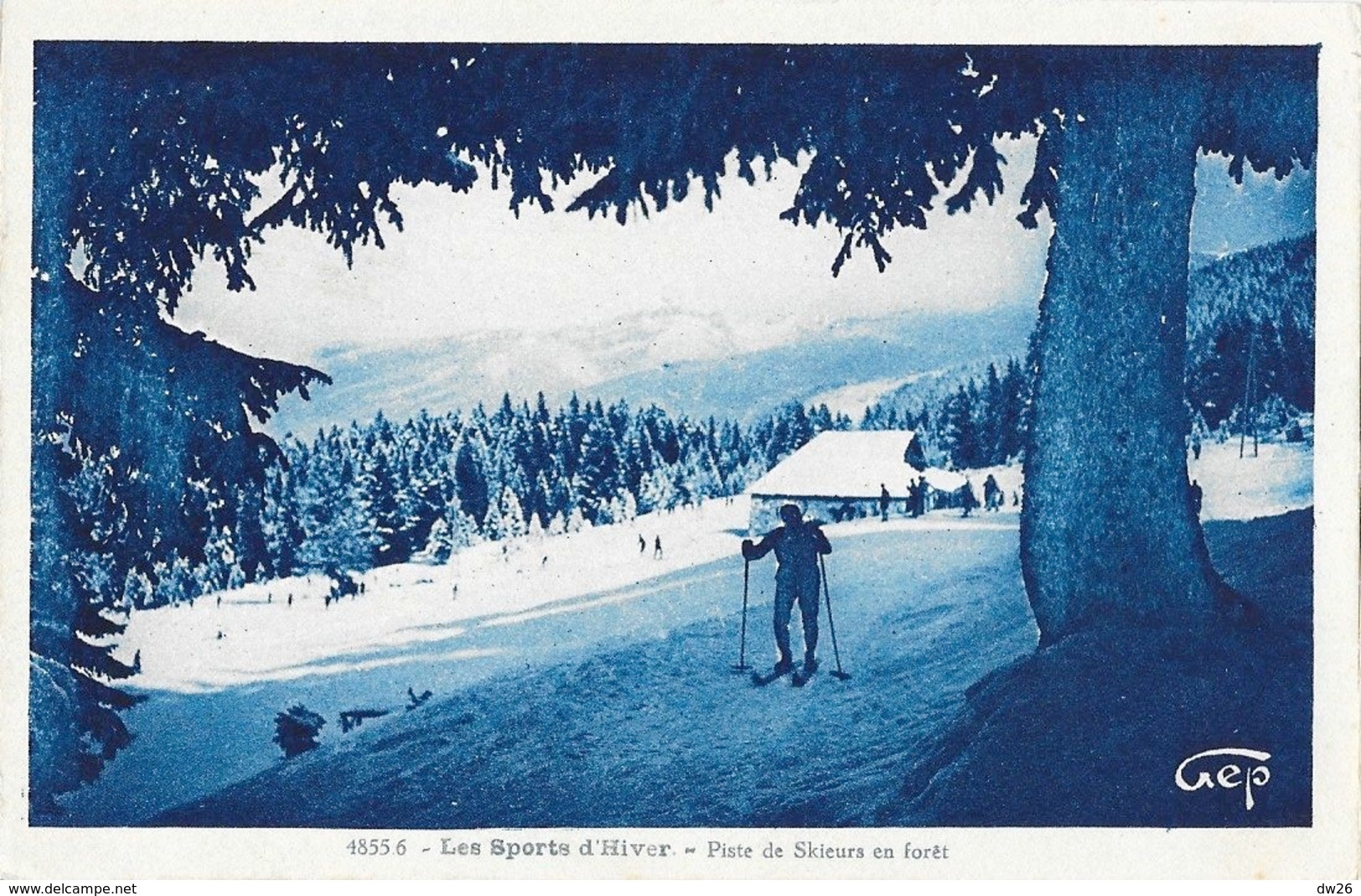 Les Sports D'Hiver - Ski De Randonnée: Piste De Skieurs En Forêt - Carte GEP Cyan N° 4855.6 - Sports D'hiver