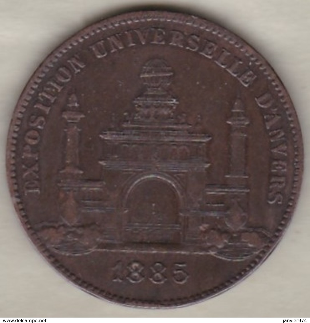 Medaille EXPOSITION UNIVERSELLE D'ANVERS 1885 ANTWERPEN, Par Wiener - Otros & Sin Clasificación