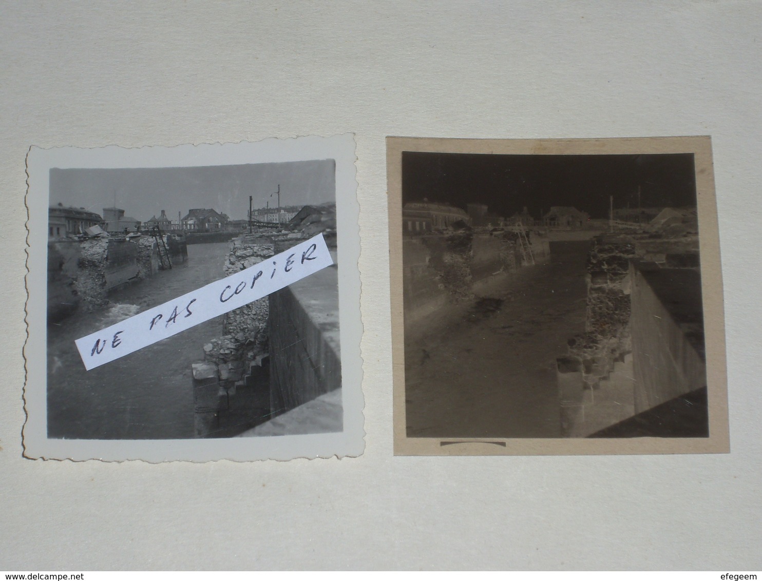 Authentique Photo Amateur Et Son Négatif Du Bombardement De Saint Malo En Août 1944. - Saint Malo