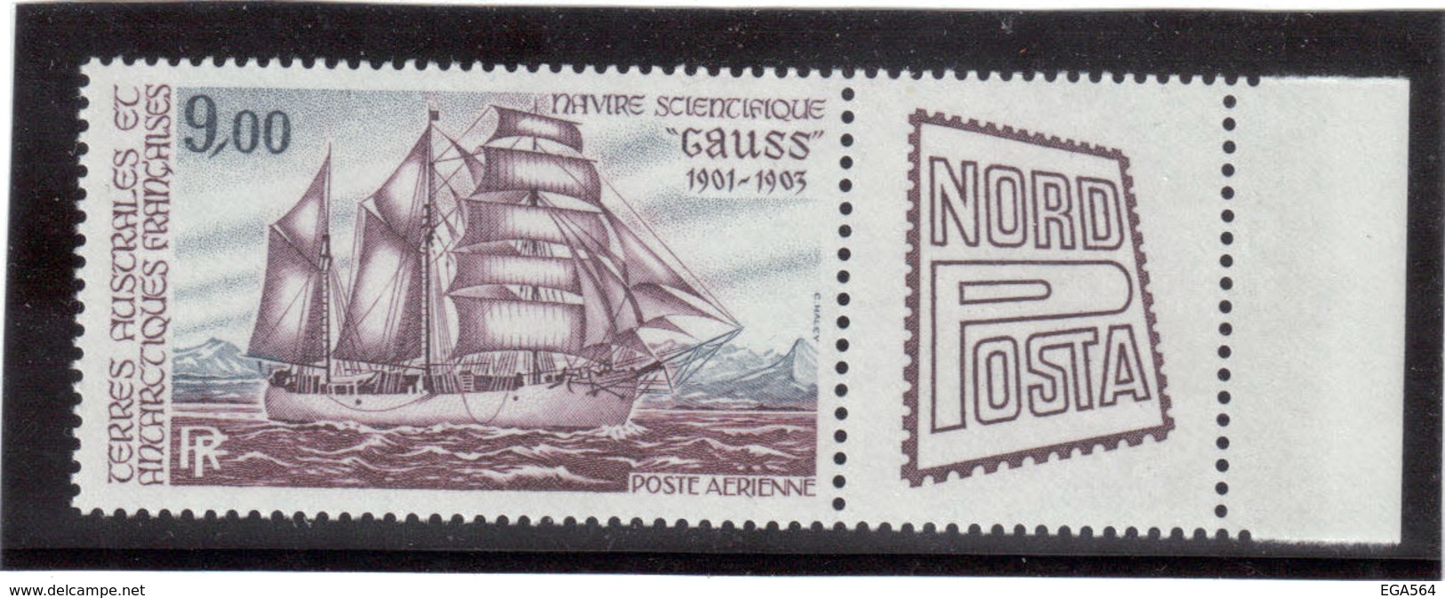 CV10 - TAAF - PA85** MNH De 1984 Avec Vignette - Navire Scientifique " GAUSS " - Neufs