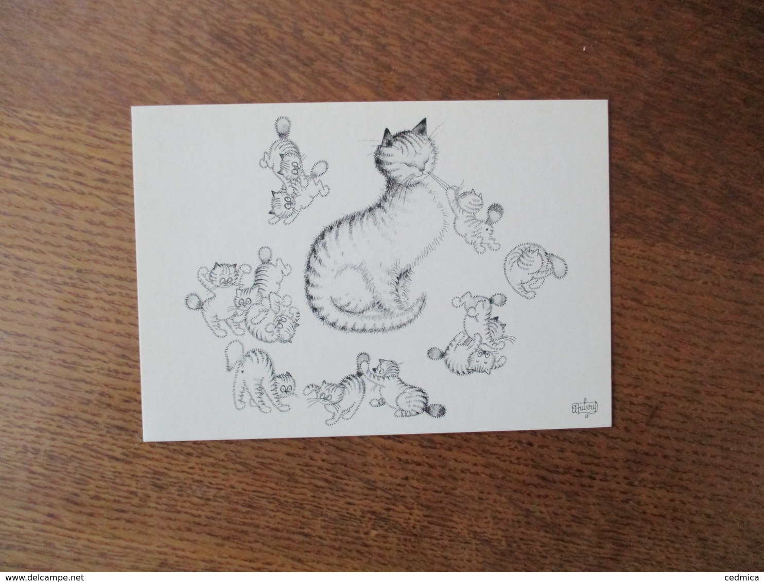 D65 DESSIN D'ALBERT DUBOUT 1996 CHATTE ET CHATONS - Dubout