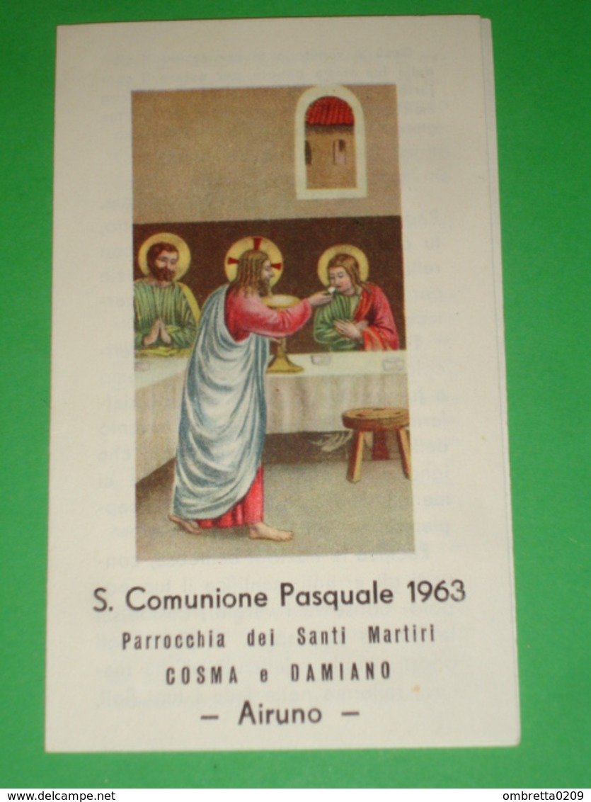 Anno 1963 AIRUNO,Lecco/Comunione Pasquale S.Martiri Cosma Damiano/Concilio Vaticano II/santino Gasparini,Pattari,Milano - Images Religieuses