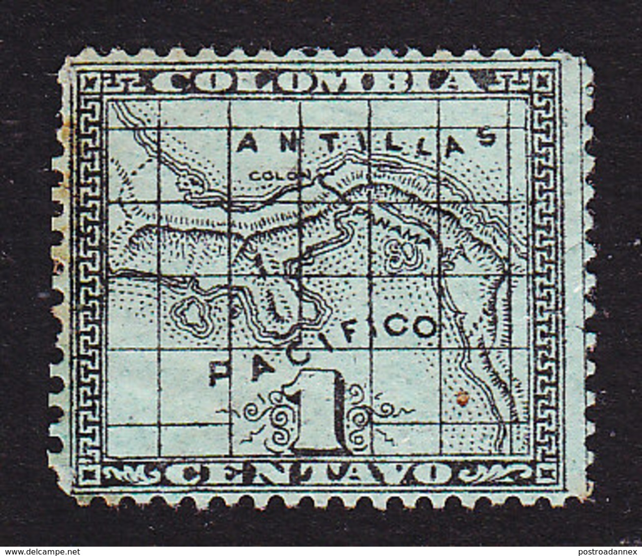 Panama, Scott #8, Mint Hinged, Map, Issued 1887 - Panama