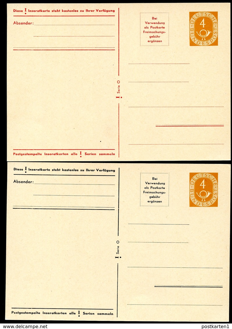 Bund PP2 B1/009a-b 2 Postkarten 1952  NGK 100,00€ - Private Postcards - Mint