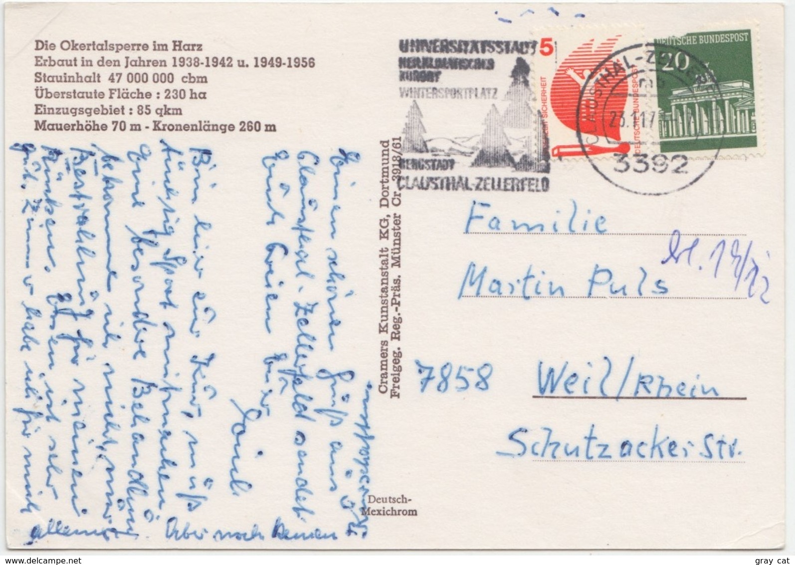 Die Okertalsperre Im Harz, Germany, Used Postcard [21998] - Oberharz