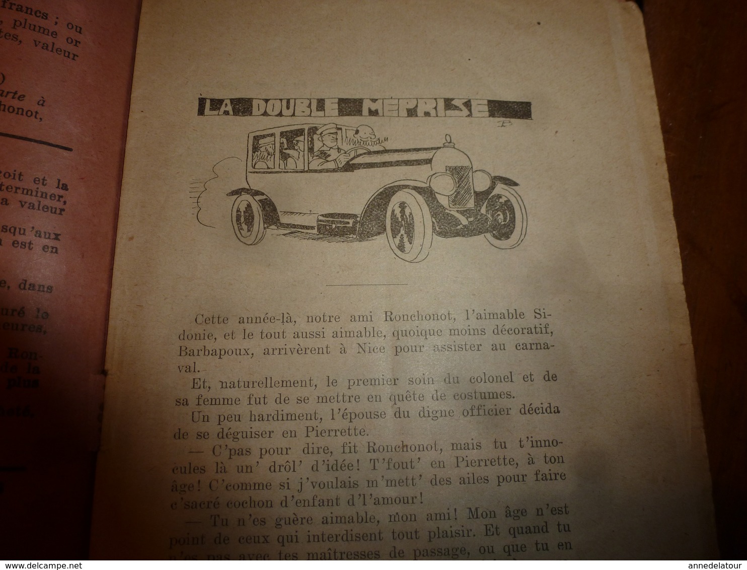 1923 LES AVENTURES DU COLONEL RONCHONOT ---> La Double Méprise Avec La Sidonie..... - Sonstige & Ohne Zuordnung