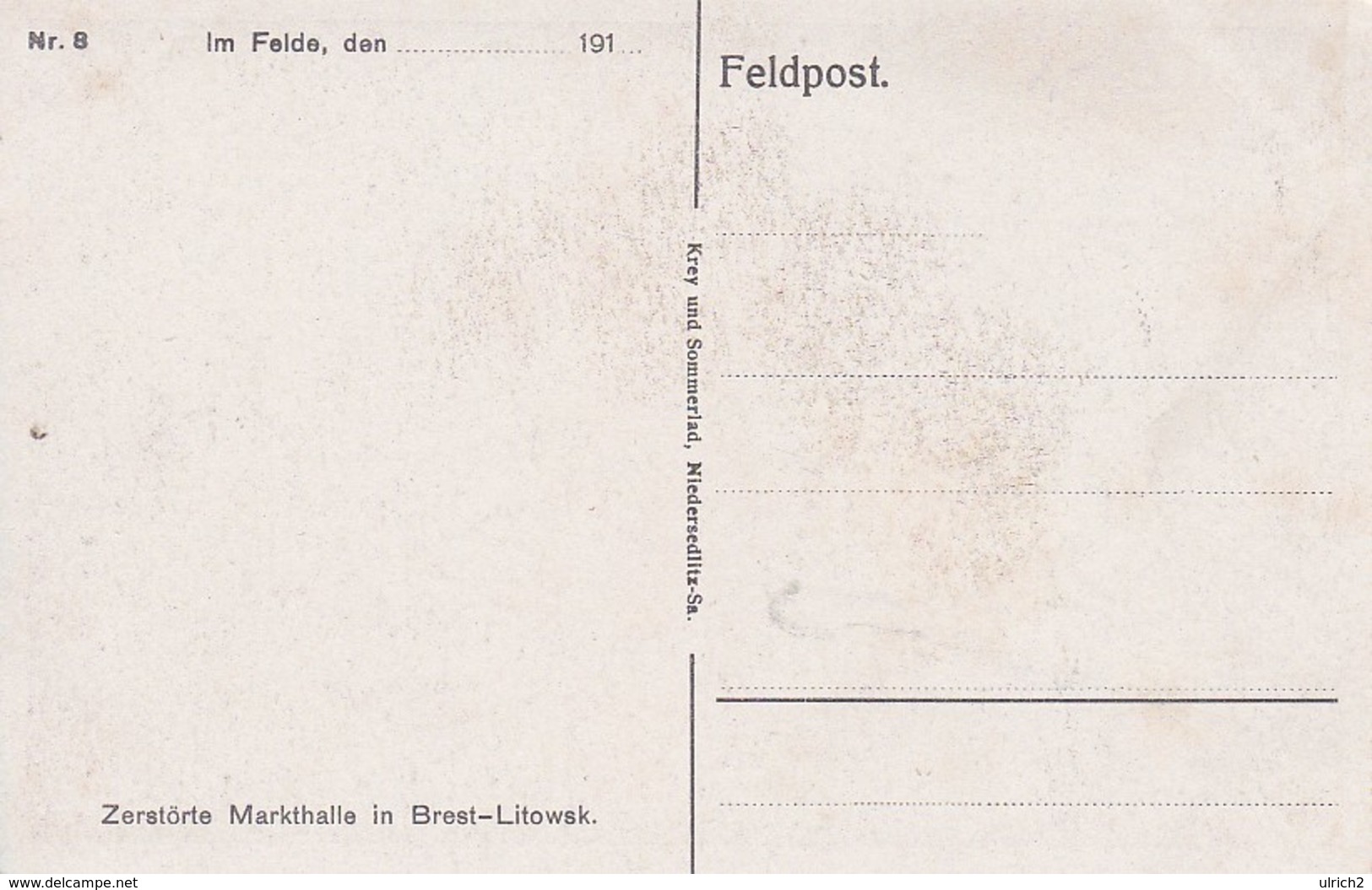 AK Brest-Litowsk - Zerstörte Markthalle - Ca. 1915 (37362) - Weißrussland