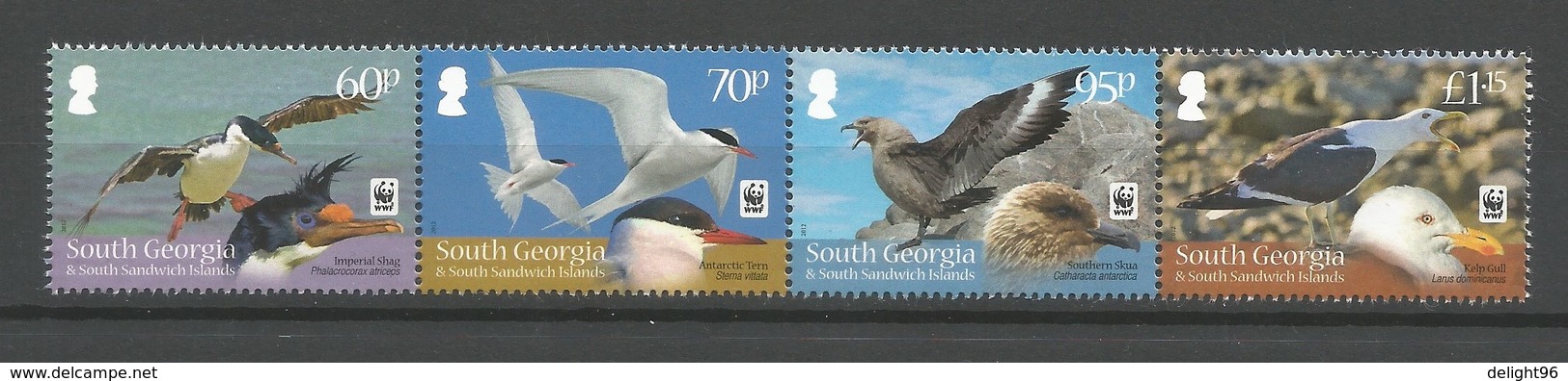 2012 South Georgia WWF South Atlantic Seabirds Set (** / MNH / UMM) - Unused Stamps