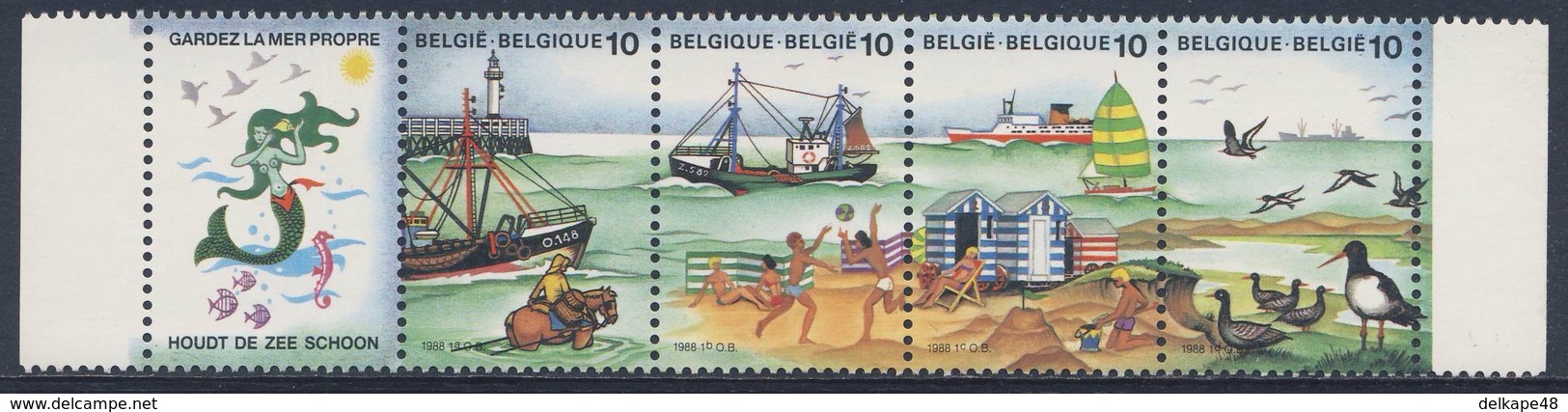 Belgie Belgique Belgium 1988 Mi 2325 /8 YT 2273 /6 ** Gardez La Mere Propre / Keep The Sea Clean / Houdt De Zee Schoon - Milieuvervuiling