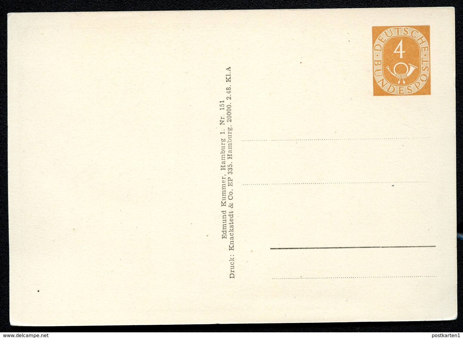 Bund PP2 B2/008 HAMBURG RATHAUS ALSTERARKADEN 1953  NGK 35,00€ - Private Postcards - Mint