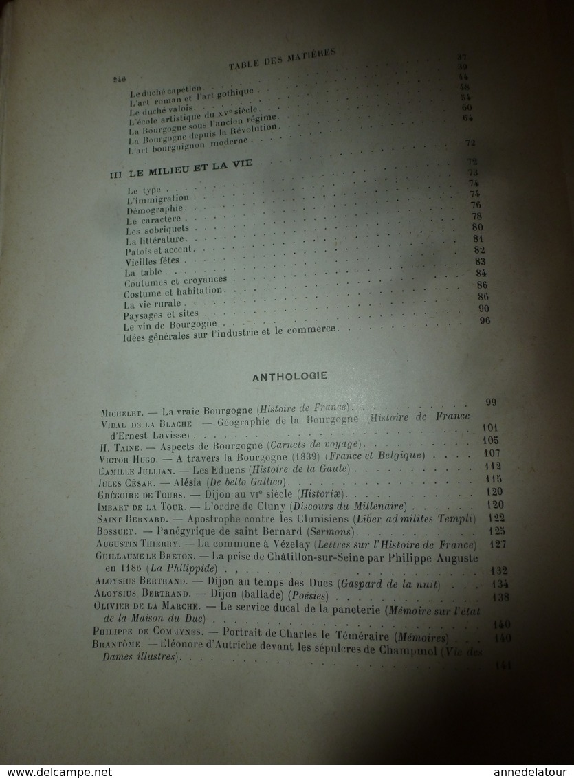 1924 Anthologies illustrées des provinces françaises--> LA BOURGOGNE (Cîteaux,Alésia,Beaune,Dijon,Autun,Cluny,Arnay,etc)