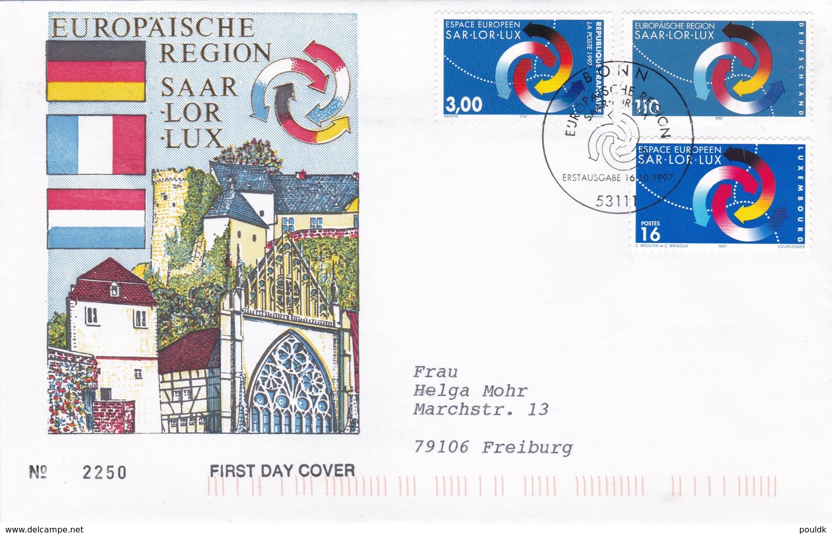 Germany -France - Luxembourg FDC 1997 Saar - Lor - Lux (DD2-52) - Emissions Communes