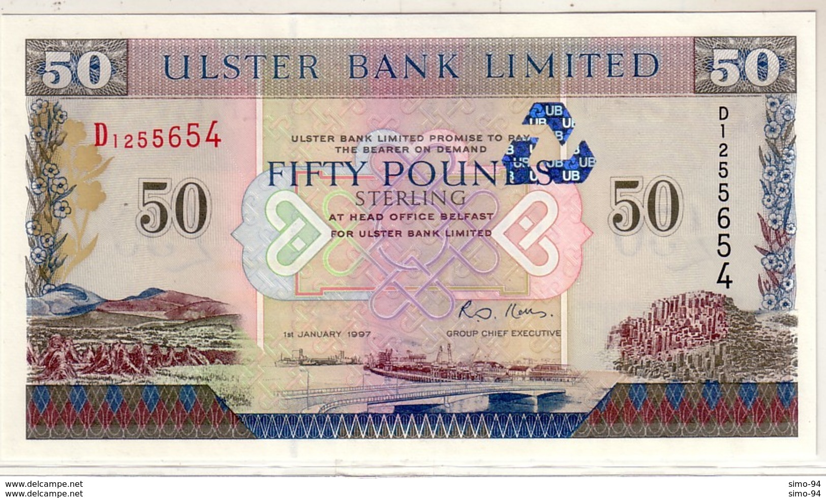 Northern Ireland P.338   50 Pounds 1997  Unc - 50 Pond