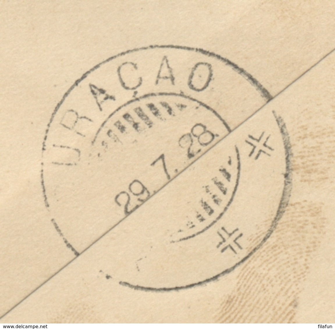 Curacao - 1928 -  7,5 Op 10 Cent Wilhelmina, Envelop G23 Van KB ARUBA Naar KB CURACAO - Curaçao, Nederlandse Antillen, Aruba