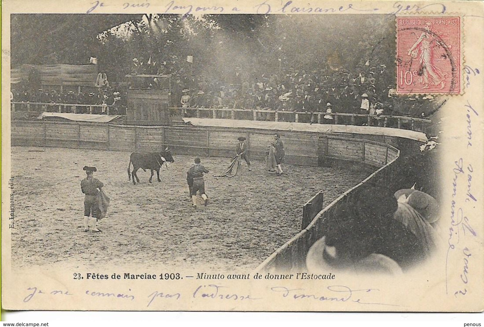 Fêtes De MARCIAC (Gers) 1903    MINUTO Avant De Donner L'Estocade - Autres & Non Classés