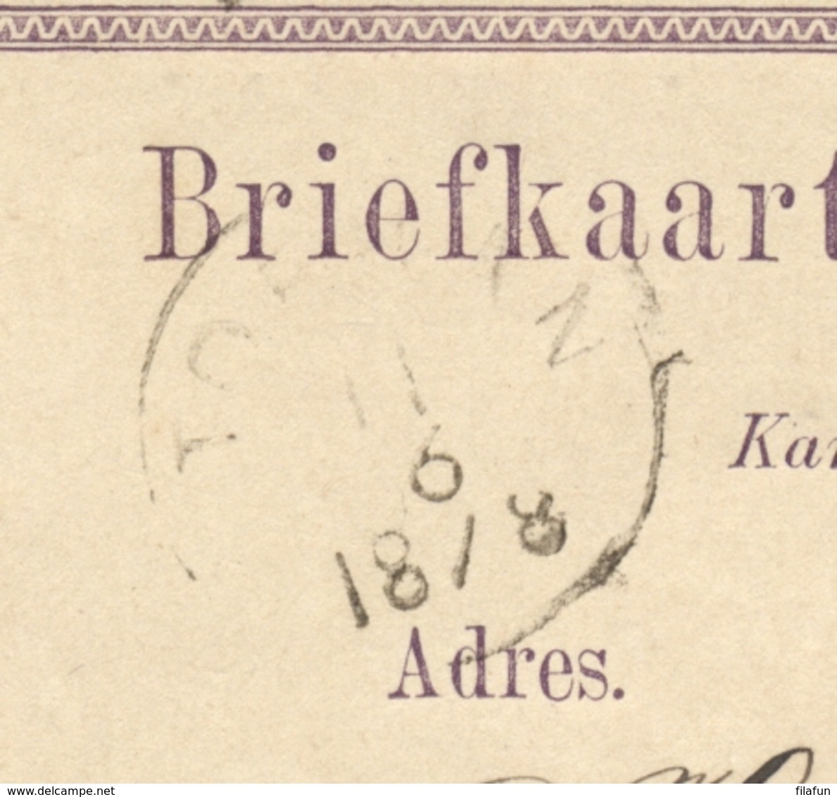 Nederlands Indië - 1878 - Rond- En Puntstempel TOEBAN Op 5 Cent Briefkaart Naar Soerabaja - Nederlands-Indië