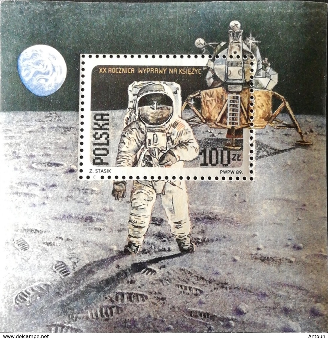 Poland  1989 First Moon Landing 20th. Anniv. S/S - Unused Stamps