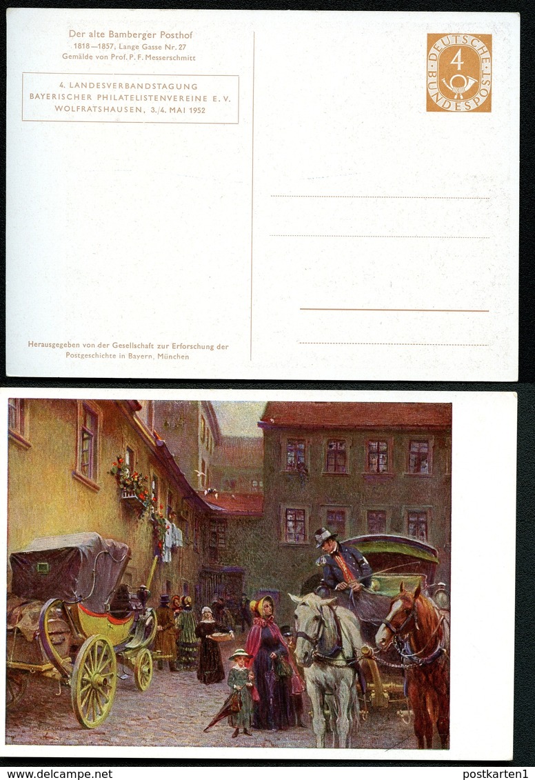 Bund PP2 D2/007  LANDESVERBANDSTAGUNG BAMBERGER POSTHOF 1952  NGK 30,00€ - Private Postcards - Mint