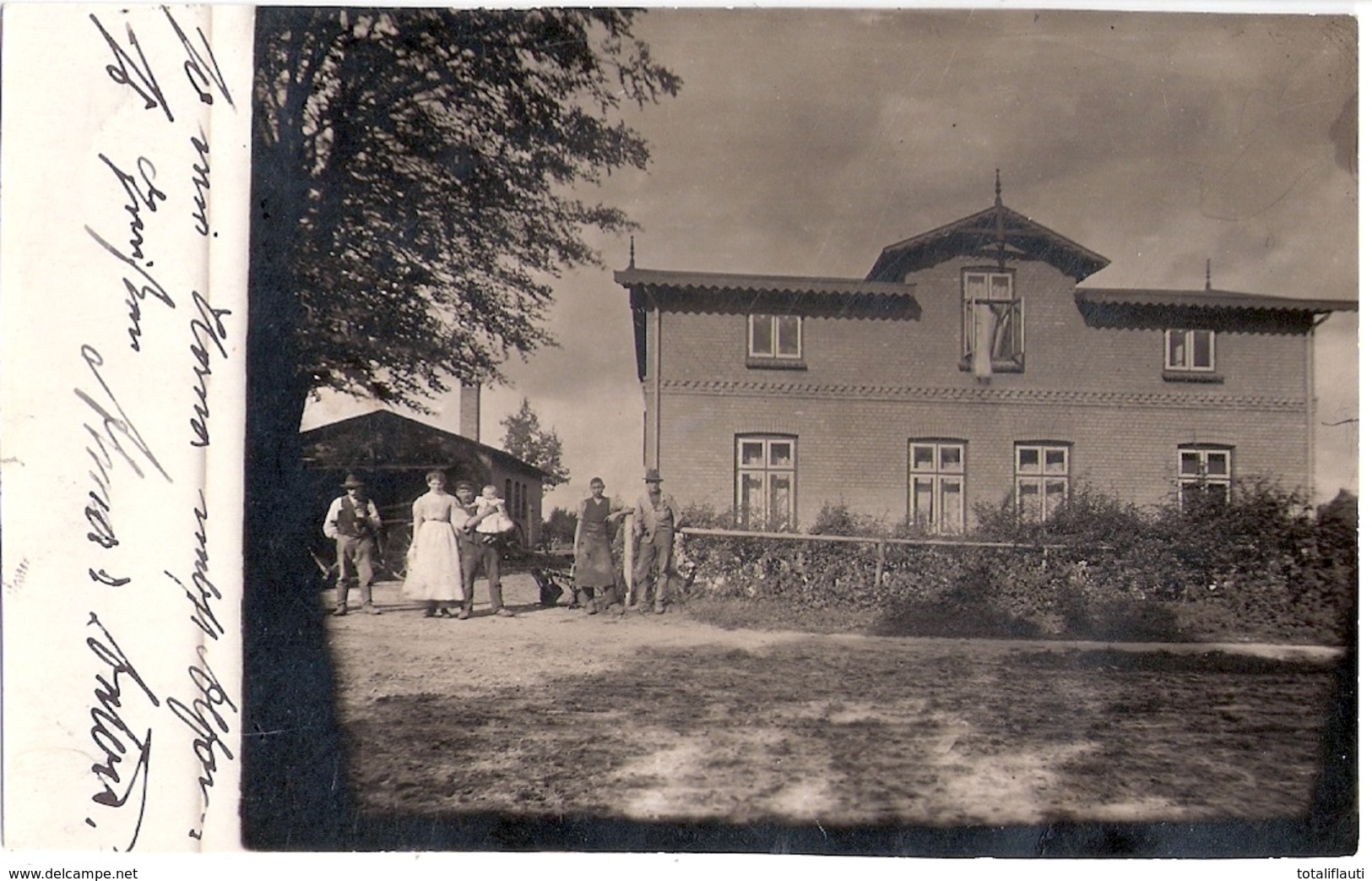 NÜTZEN Kr Segeberg Bauern Gehöft Familie Davor Bahnpost ZUG 4 ALTONA Original Private Fotokarte Gelaufen 22.7.1912 - Bad Segeberg