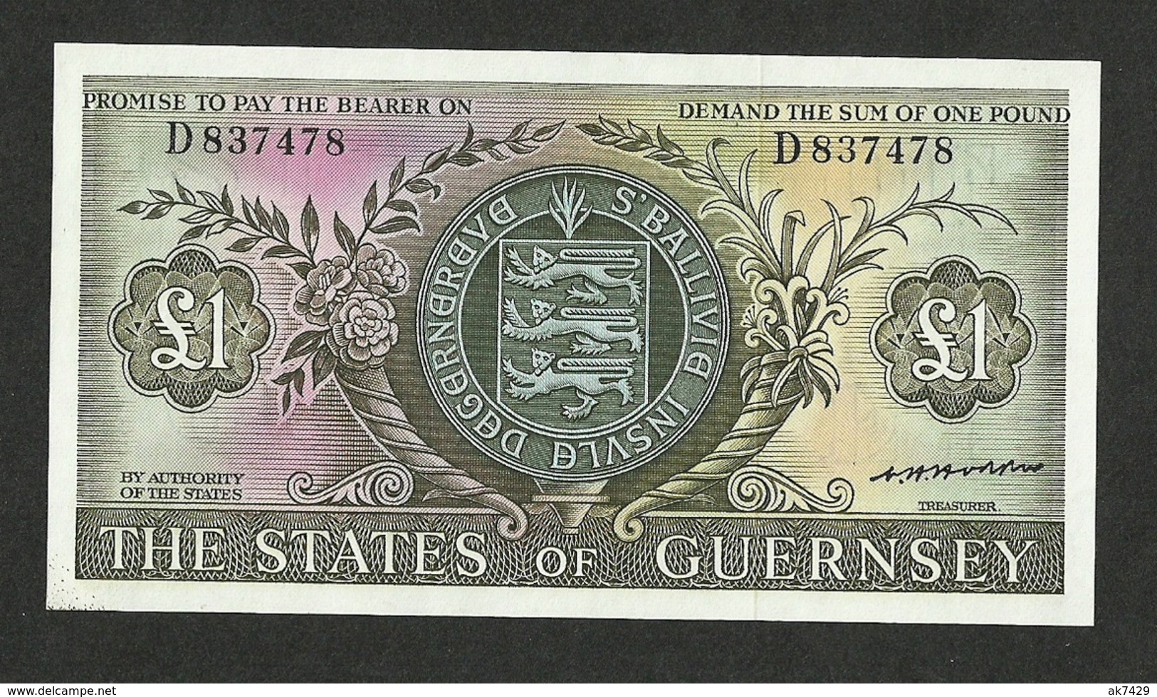 GUERNSEY 1 POUND 1969 Pick #45b UNC - Guernsey