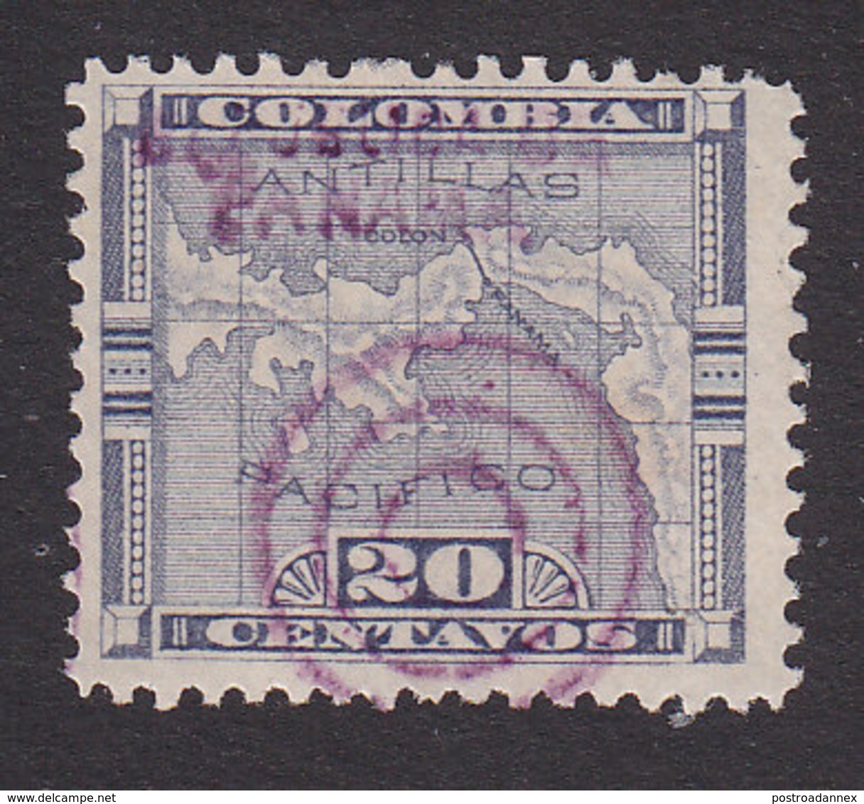 Panama, Scott #105, Used, Map Overprinted, Issued 1903 - Panama
