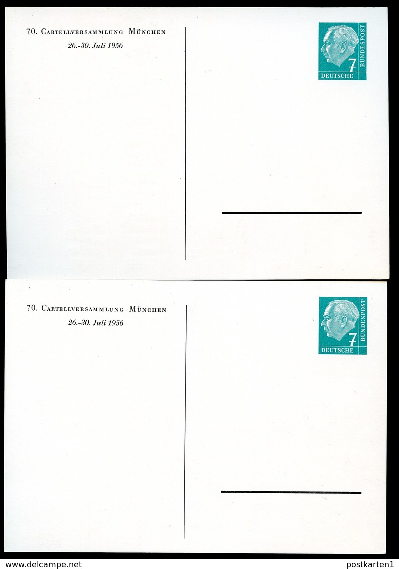 Bund PP6 D2/004-1-2  CARTELLVERSAMMLUNG MÜNCHEN 1956  NGK 20,00€ - Private Postcards - Mint