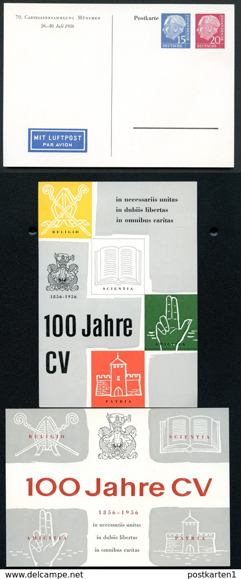 Bund PP14 D2/001-1+2  CARTELLVERSAMMLUNG MÜNCHEN 1956  NGK 44,00€ - Private Postcards - Mint